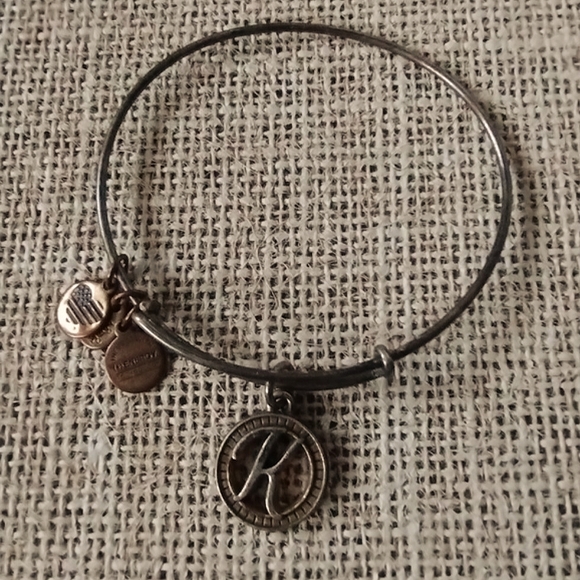 Alex and Ani "K"initial Charm Bangle Bracelet - Picture 3 of 8